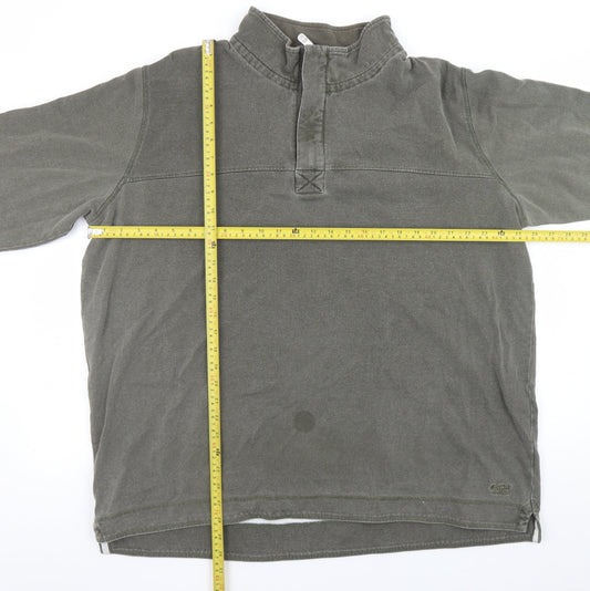 Cotton Traders Men’s Green 2XL Henley Sweatshirt