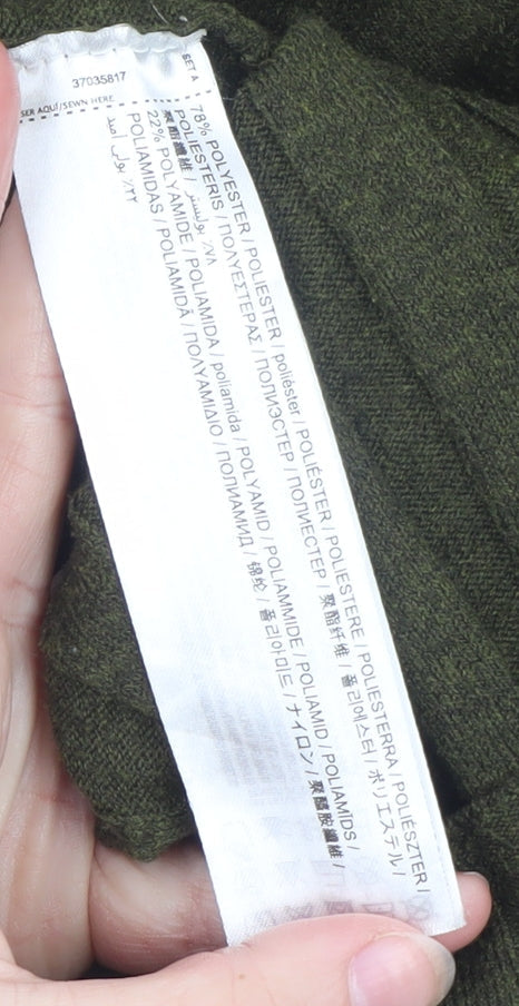 Mango Women’s Green Long Ribbed Knit Bodycon Dress Size 8