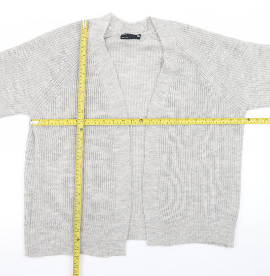 ASOS Design Womens Grey UK 10 Rib Knit Open Cardigan Jumper