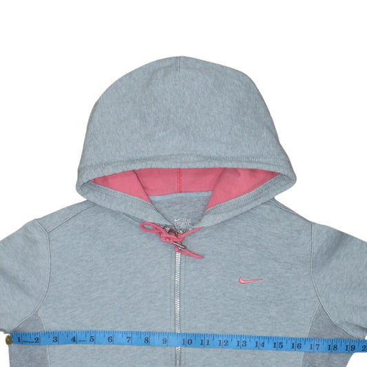 Nike Women's Grey Full Zip Hoodie Size M Pink Lined Sportswear