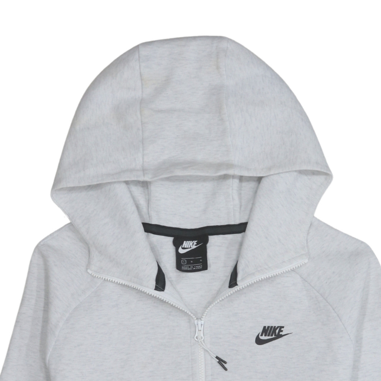 Nike Men's Grey Full Zip Hoodie L Regular Fit Lightweight