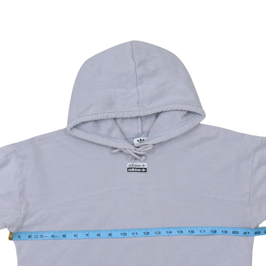 Adidas Womens Grey Cropped Pullover Hoodie Size 12