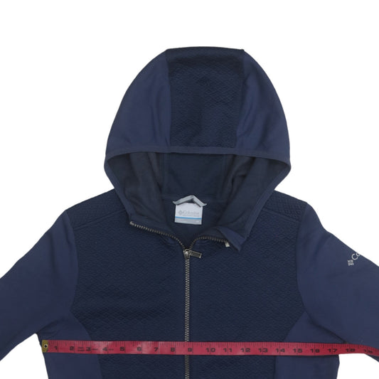 Columbia Womens Navy Full Zip Hooded Sweatshirt Size M Polyester Blend