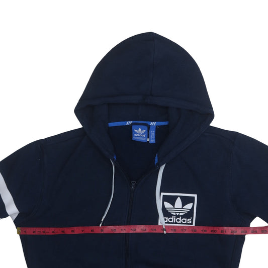 Adidas Men's Blue Full Zip Hoodie Size M Logo Sportswear