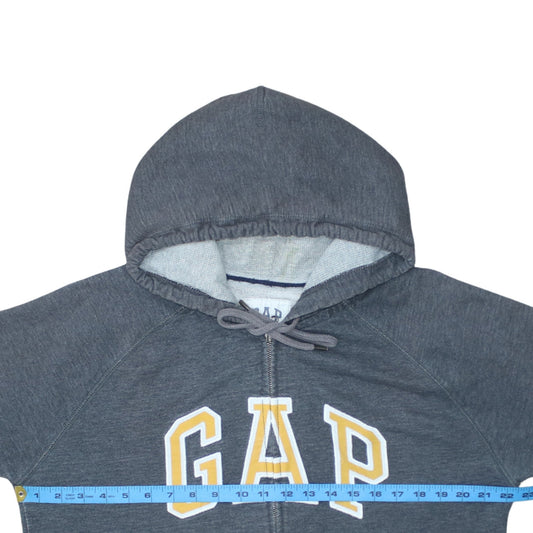 GAP Men's Grey Full Zip Hoodie L Logo College Style Sweatshirt