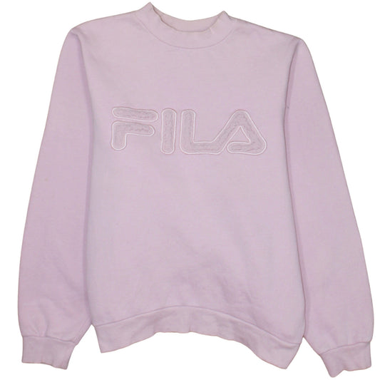 FILA Womens Pink Crew Neck Pullover Sweatshirt XL Cotton Blend