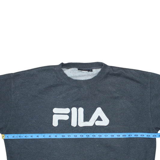 Fila Men's Grey Logo Crew Neck Pullover Sweatshirt XL