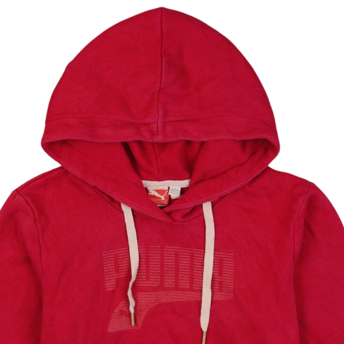 Brand and care label for Puma girls’ red hoodie uk 14 pullover cotton blend logo sweatshirt