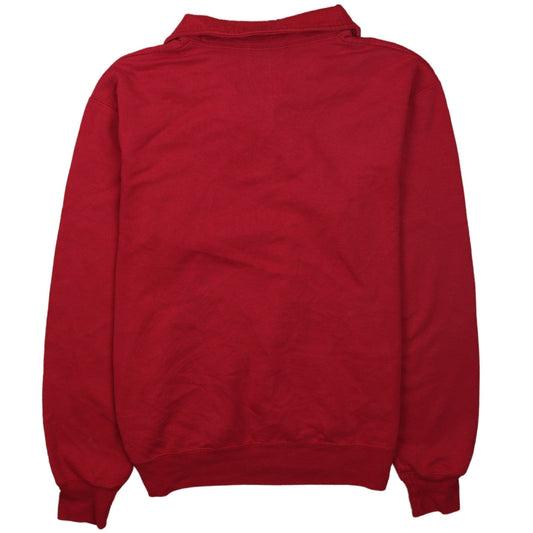 Champion Men Red 1/4 Zip Fleece Sweatshirt Pacific Whale Foundation M