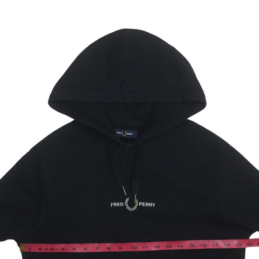 Fred Perry Men's Black Pullover Hoodie Small Classic Logo