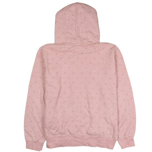 Champion Womens Pink XL Pullover Hoodie Embroidered Logo Sweatshirt