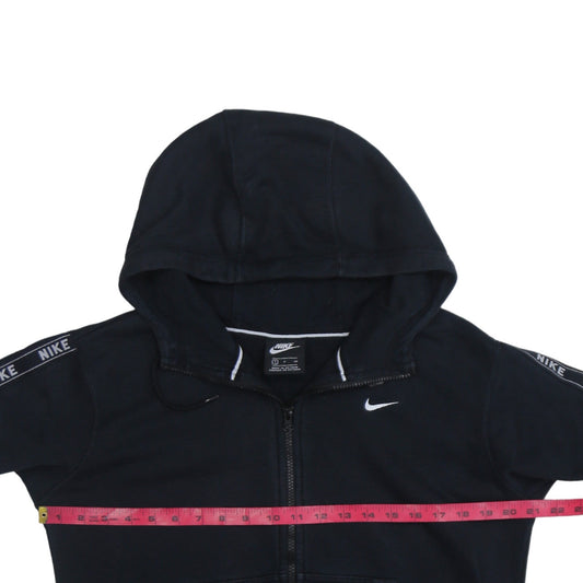 Nike Men's Black Small Full Zip Hoodie Sweatshirt with Logo Trim