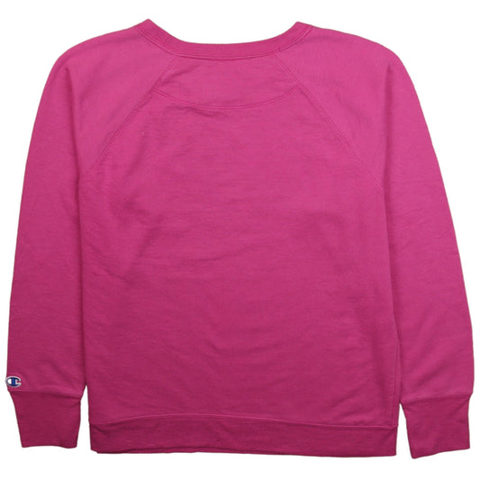 Champion Women's Pink Cotton Logo Sweatshirt Size L