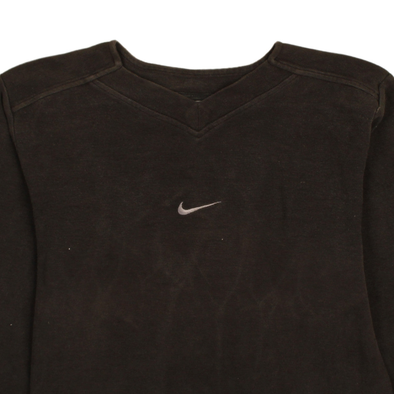 Nike Womens Black V-Neck Pullover Sweatshirt Size L