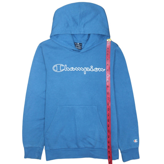 Champion Boys Blue Pullover Hoodie 11-12 Years Logo Fleece Sweatshirt