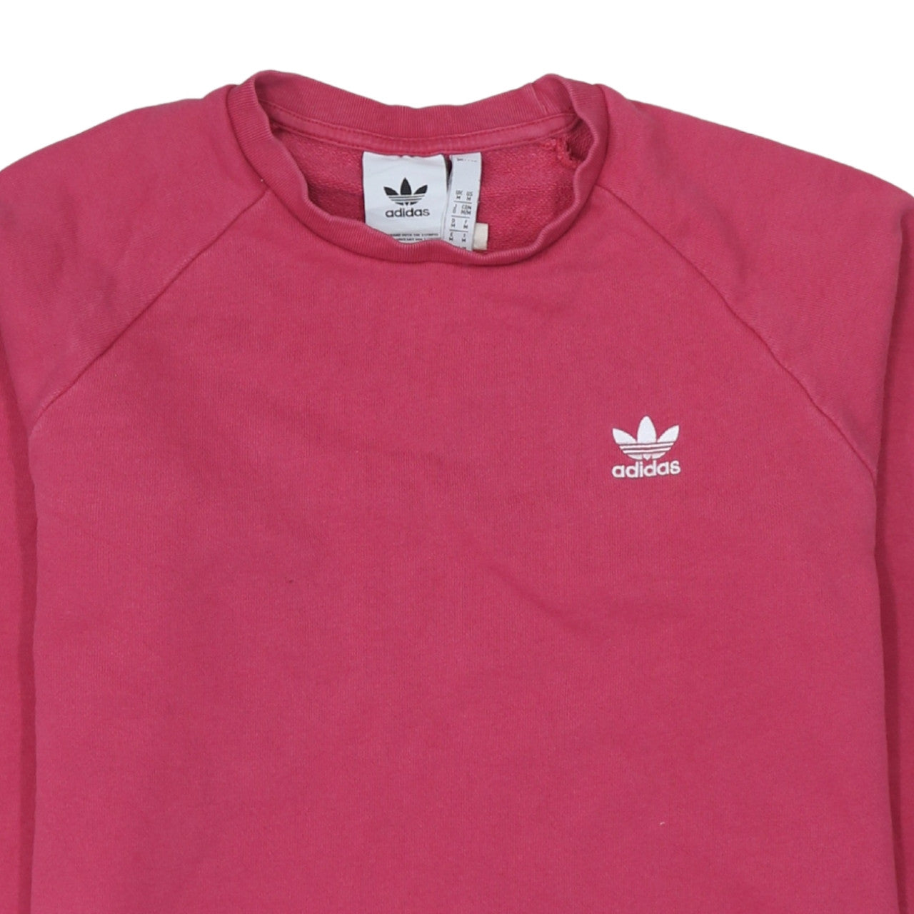 Adidas Mens Pink Crew Neck Pullover Sweatshirt M Cotton Casual