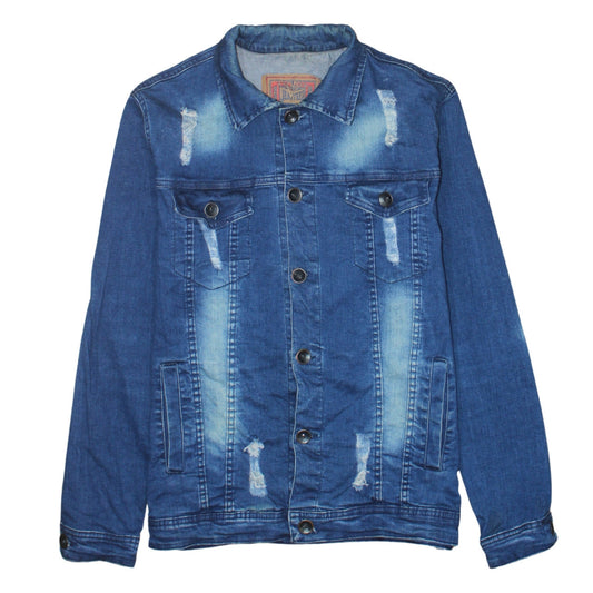 Jean FieZ Men's Blue Denim Button Jacket XL Classic Style