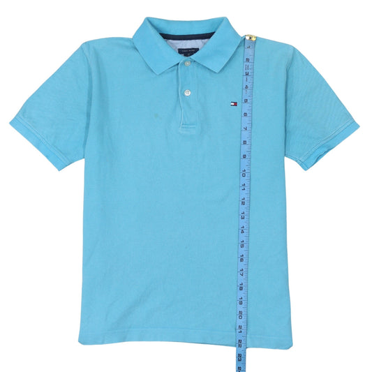 Tommy Hilfiger Boys Blue Polo Shirt 12-14 Years Cotton Short Sleeve