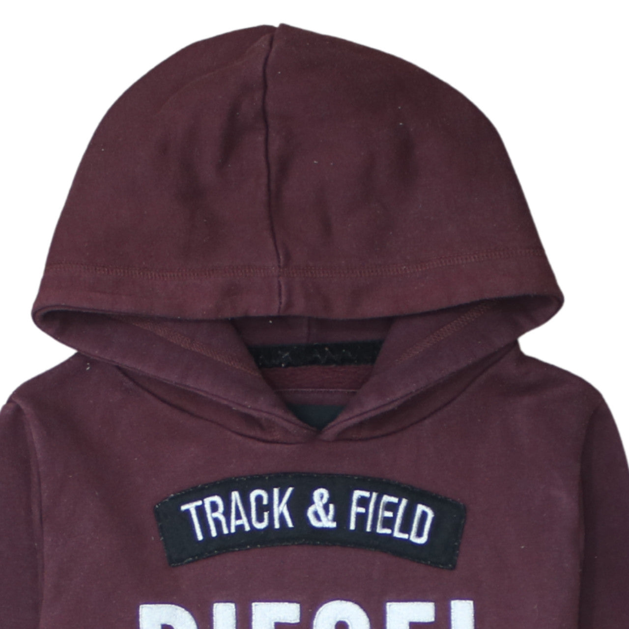 Diesel Womens Burgundy Pullover Hoodie M Classic Cotton Blend