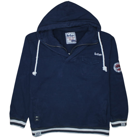 Lee Cooper Men's Blue XL Pullover Hoodie Vintage Style