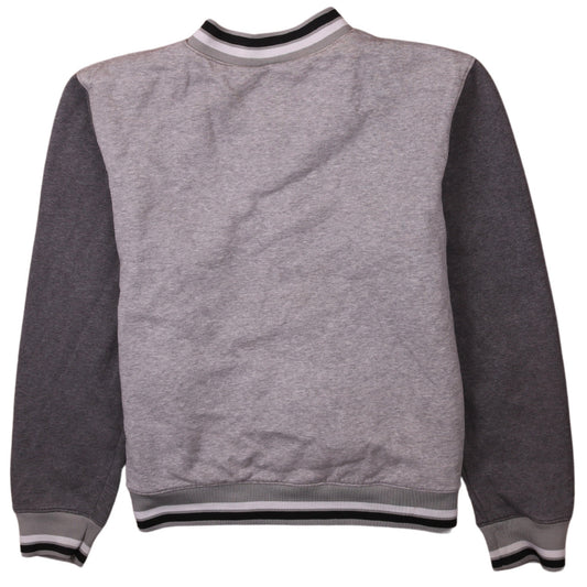 Nike Boys Grey Varsity Jacket Size 12-13 Years Snap Fastening Lined