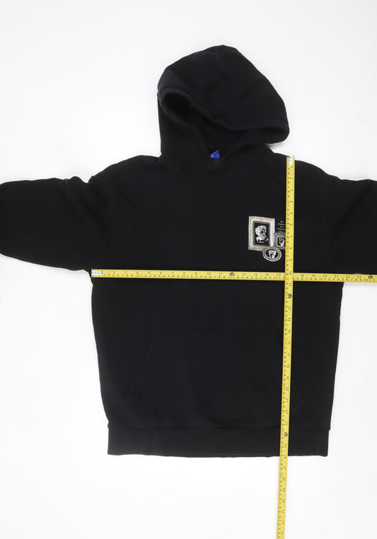 Jack & Jones Men’s Black Graphic Print Pullover Hoodie Size L