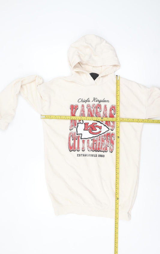 NFL Kansas City Chiefs Beige Girls 13-14Y Pullover Hoodie Fleece