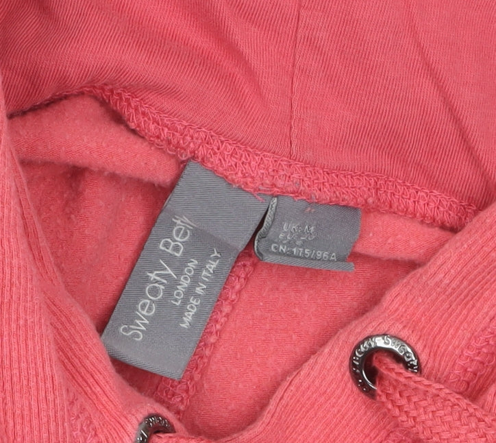 Sweaty Betty Women Coral Pink Pullover Hoodie Size M Cotton Blend