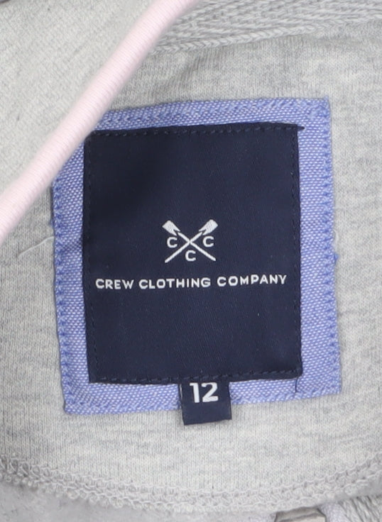 Crew Clothing Company Women Grey Striped 1/2 Zip Sweatshirt Size 12