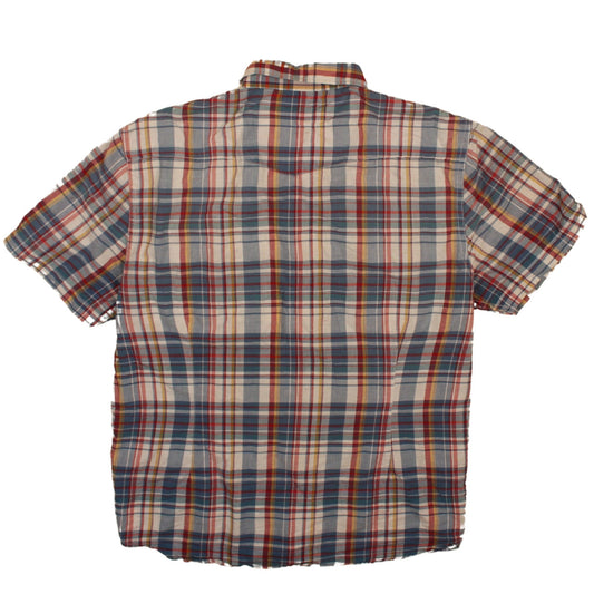 Lee Men's Multicoloured Plaid Short Sleeve Slim Fit 2XL Shirt