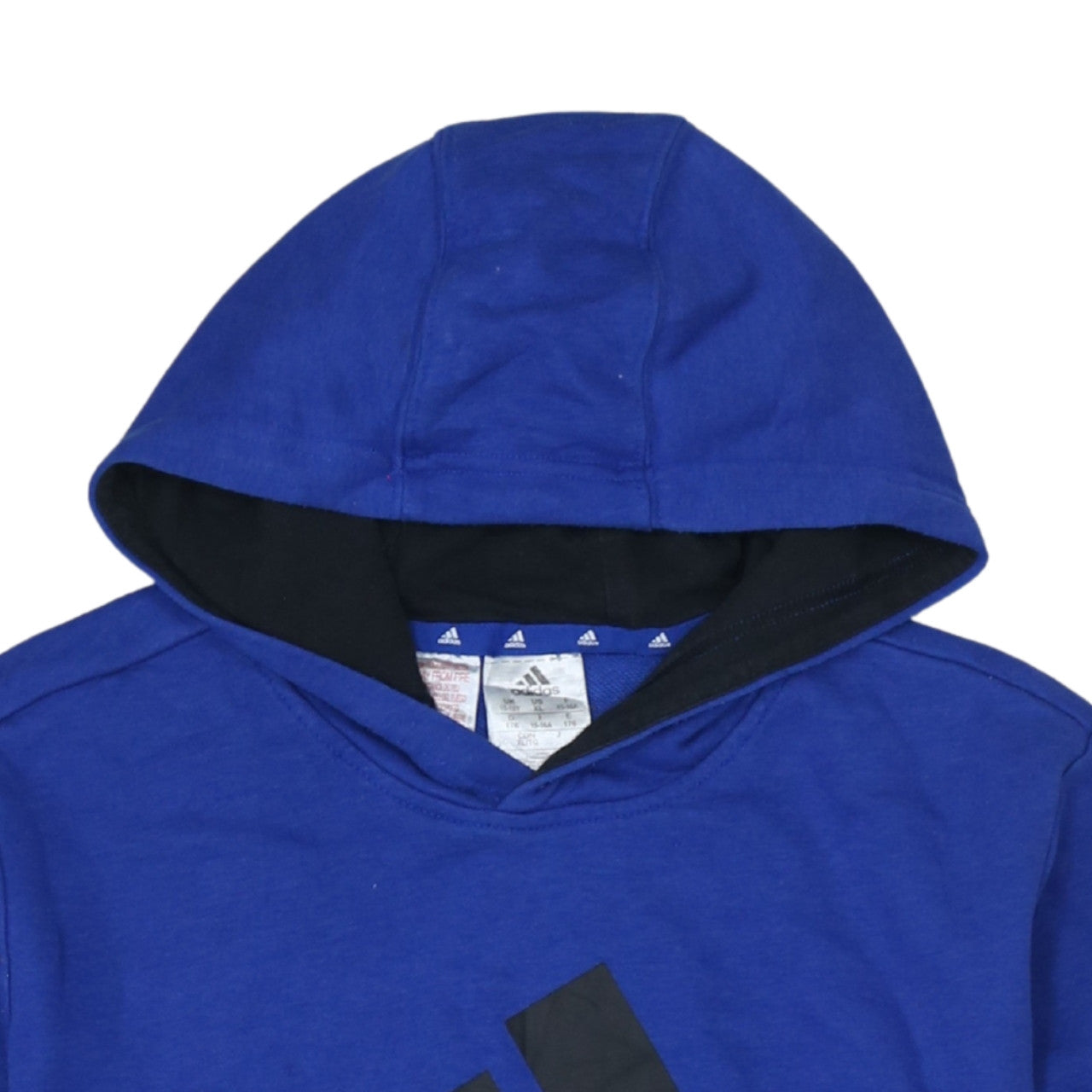 Additional view of Adidas boys’ blue pullover hoodie xl 15-16 years cotton blend logo print
