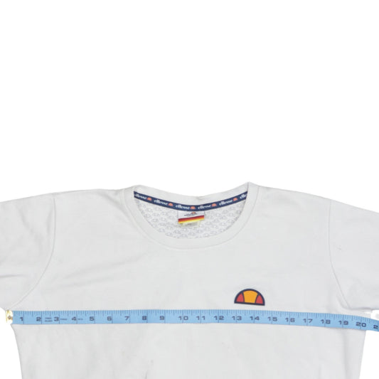 Ellesse Heritage Women's White Pullover Sweatshirt XS Logo Trim