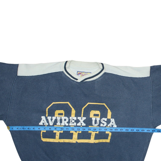 Avirex Mens Blue College Sports Pullover Sweatshirt M
