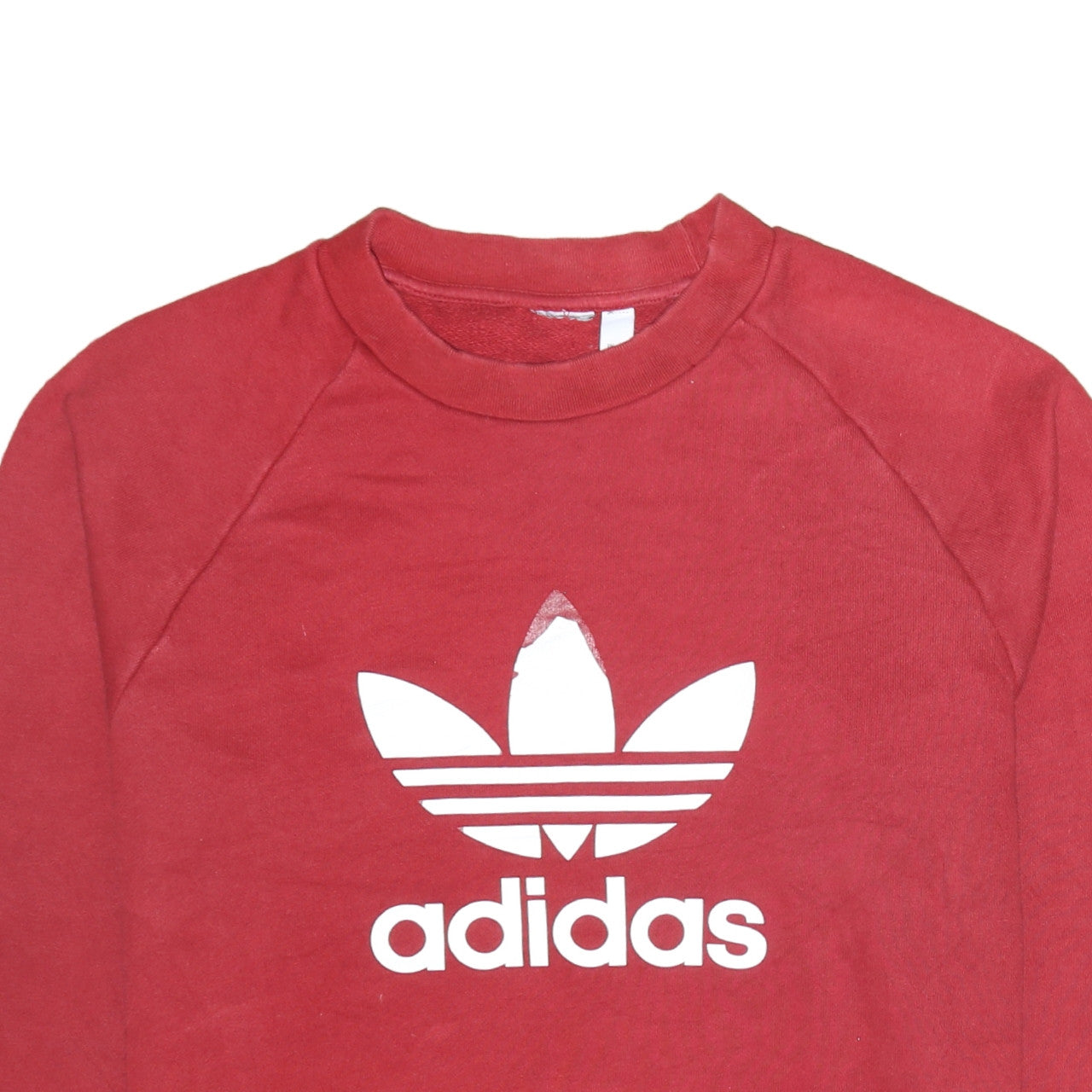 Adidas Mens Red Crew Neck Logo Sweatshirt Size M