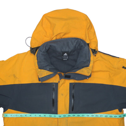 adidas Mens Yellow XL Waterproof Hooded Winter Parka Jacket