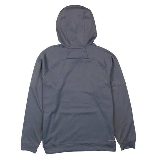 Adidas Men Blue Pullover Hoodie L Sports Logo Graphic