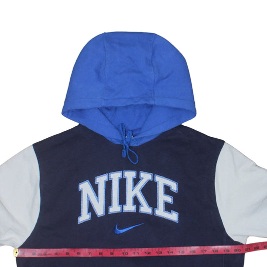 Nike Men's Blue Pullover Hoodie Small Cotton Logo Design