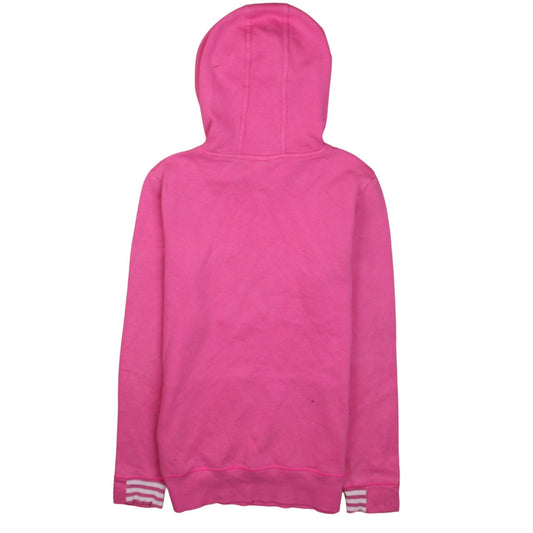Adidas Womens Pink Pullover Hoodie Size S 8-10 Logo Fleece Sweatshirt