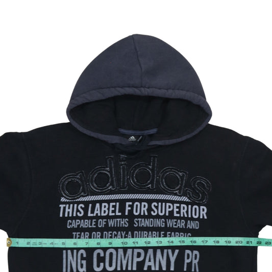 Adidas Mens Black Pullover Hoodie M Sports Fleece Sweatshirt