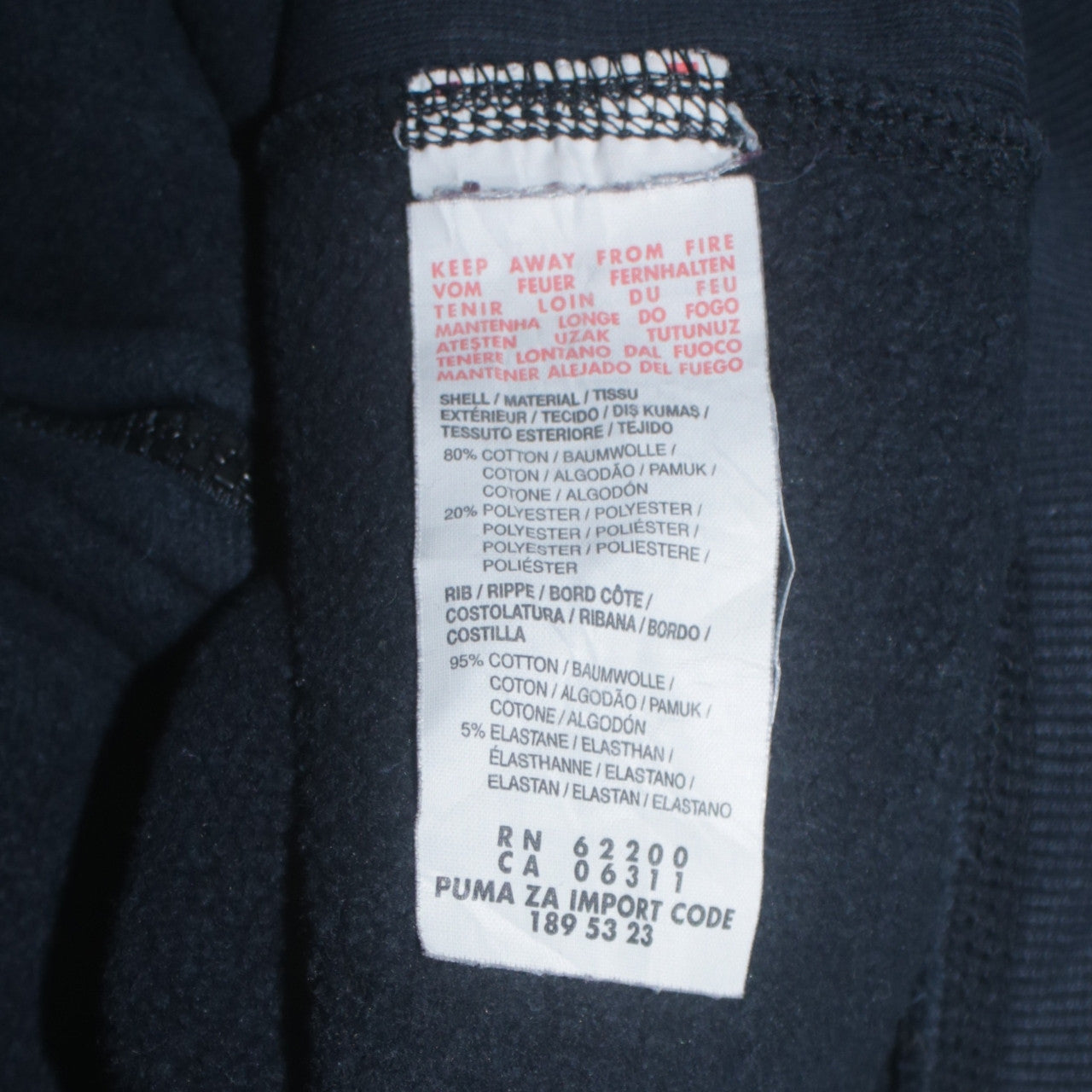 Puma Men's Blue Full Zip Hoodie Size M Sports Fleece Sweatshirt