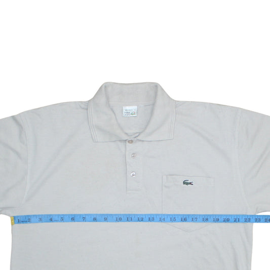 Vintage Lacoste Men's Beige Short Sleeve Cotton Polo Shirt M