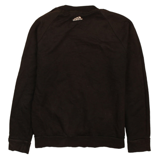 Adidas Womens Black M 12-14 Pullover Sweatshirt Logo Print Casual