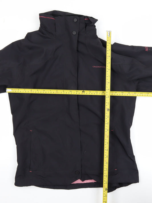 Craghoppers Women's Black Waterproof Lined Rain Jacket UK 14