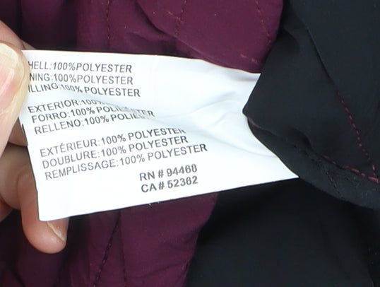 Nautica Womens Purple Hooded Puffer Jacket Size 10 Water Resistant