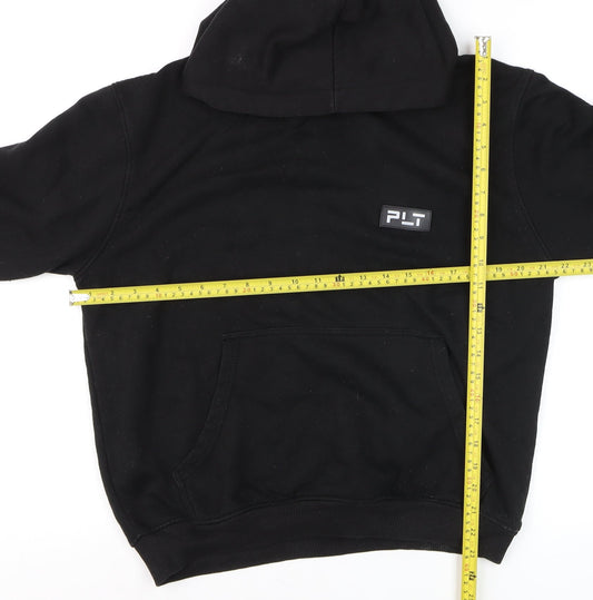 PrettyLittleThing Women's Black Hoodie UK 10 Pullover Cotton Blend