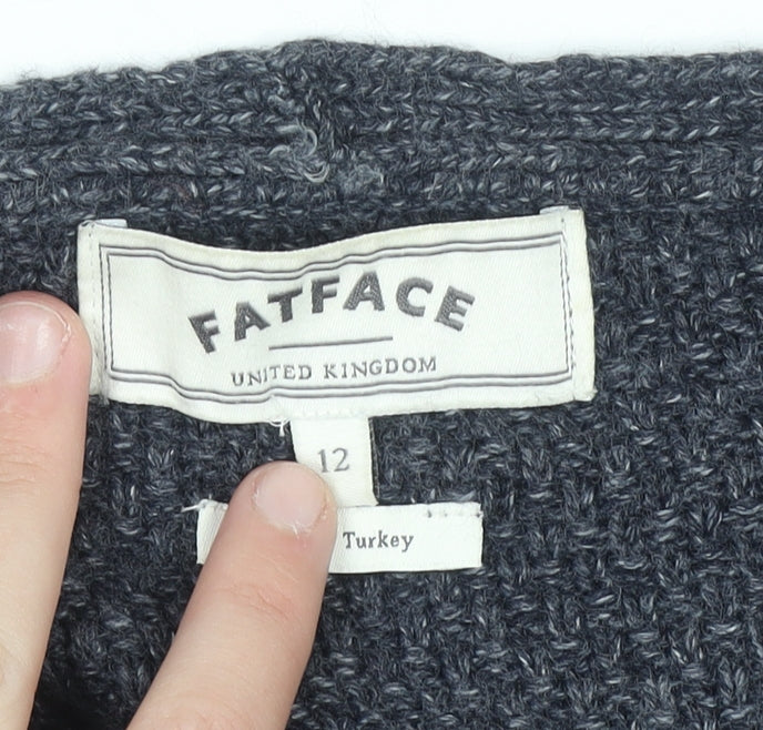 FatFace Women's Blue Knit Open Front Cardigan Size 12
