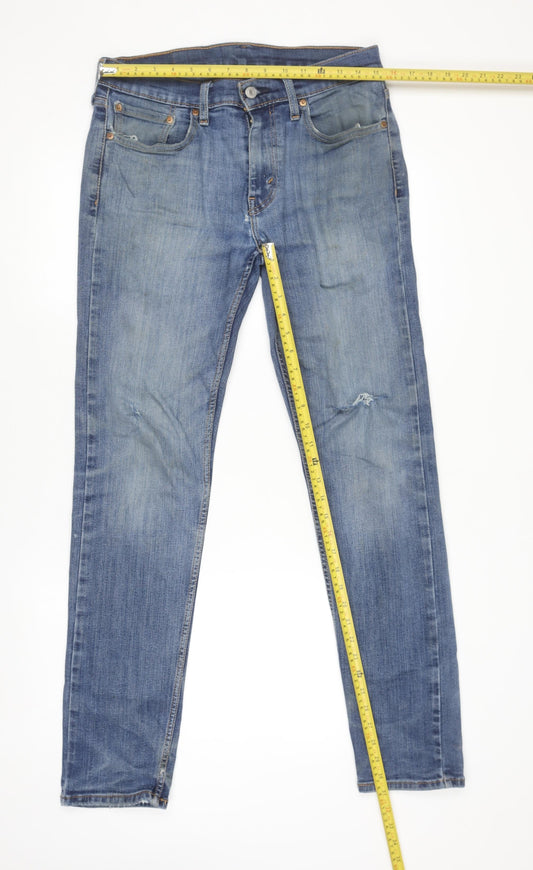 Levi's Women's Blue Denim Skinny Jeans W30 L34 Cotton Blend