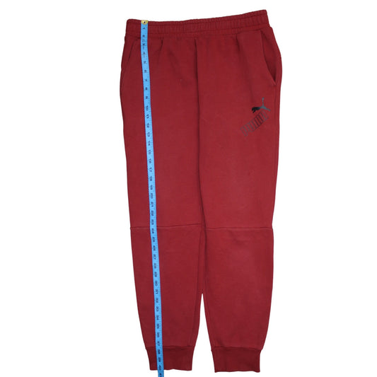 Puma Mens Red Jogger Sweatpants L Regular Fit Fleece Activewear Trousers