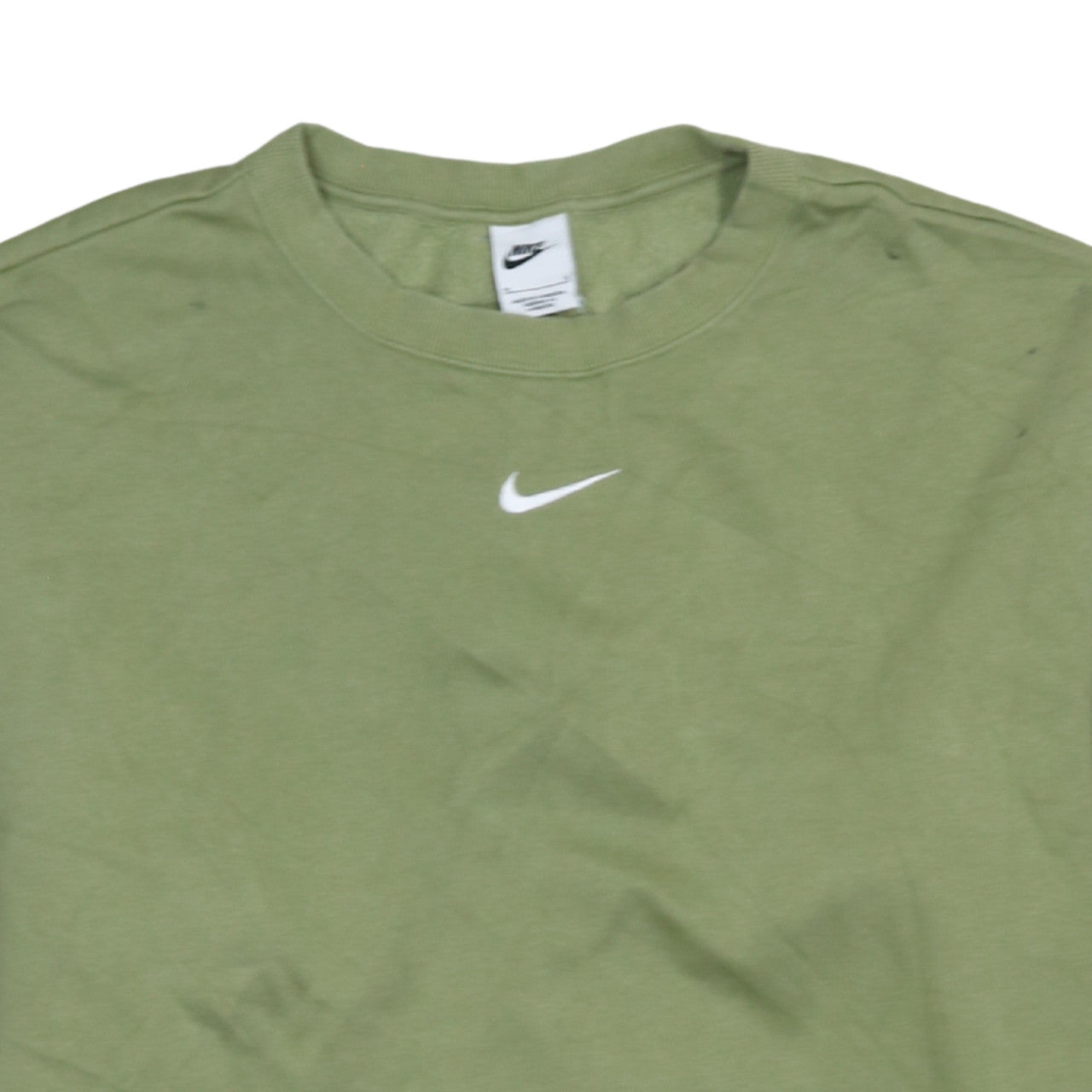 Nike Women Green 1X Crew Neck Pullover Sweatshirt Cotton Blend