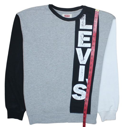 Levi's Boys Grey Colourblock Sweatshirt 16 Years Crew Neck Logo Print